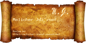 Melicher József névjegykártya